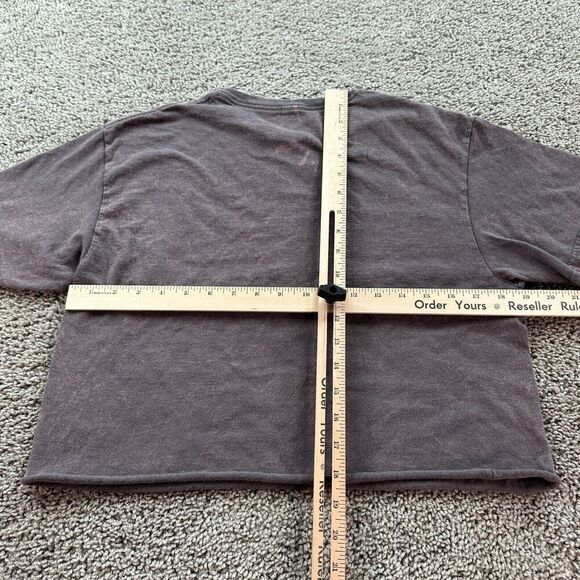 Harry Potter Shirt Mens Medium Brown Gray Cropped Golden Snitch Acid Wash - Picture 6 of 9